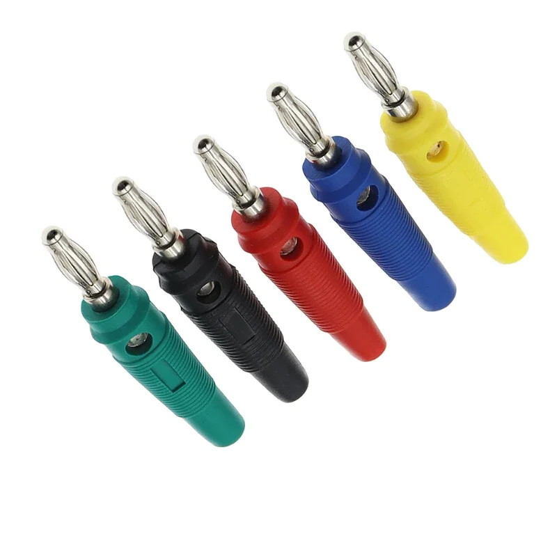 4MM Banana Plugs Connector Solderless Video Musical Speaker Stackable Cable Wire Pin Banana Plug Connectors Red Black Blue Green