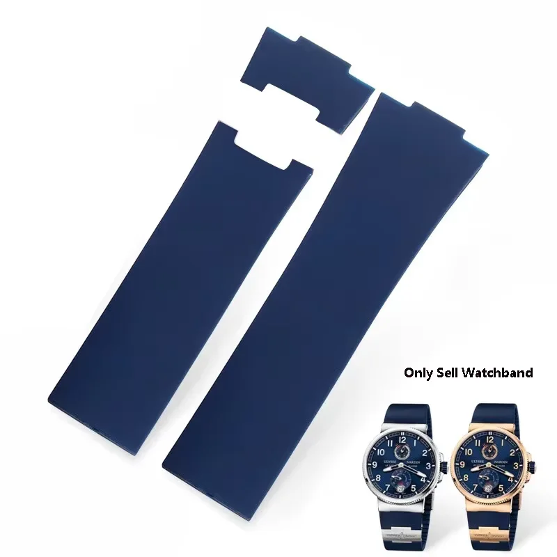 حزام ساعة سيليكون لمراقبة أثينا الملاحة 1183 للرجال والنساء مقاوم للماء لساعة أوليس ناردين المطاطية 25 مللي متر