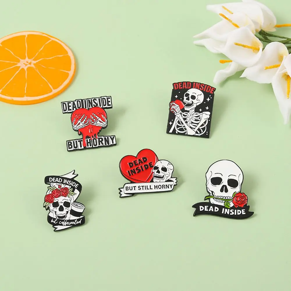 Рюкзак в готическом стиле в форме сердца, женский череп, призрак, брошь в корейском стиле, декор для одежды, женские булавки для шарфа, эмалированные булавки на Хэллоуин