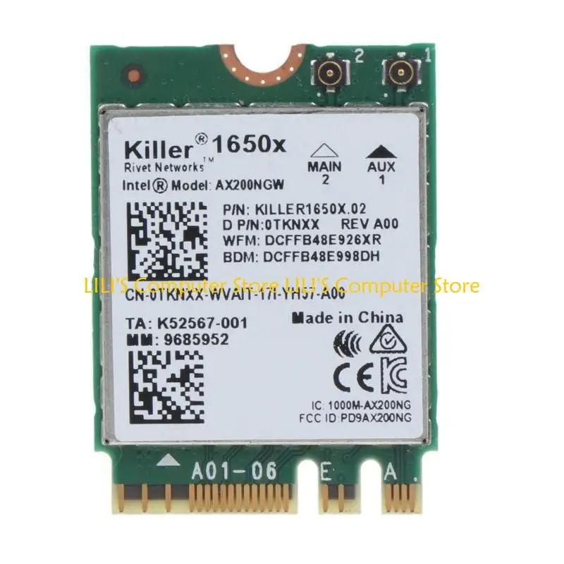 

A52B 2400 Мбит / с Wi-Fi 6 AX200 NetworkCard Killer 1650x Bluetooth-Com 5.1 Wireless WLAN