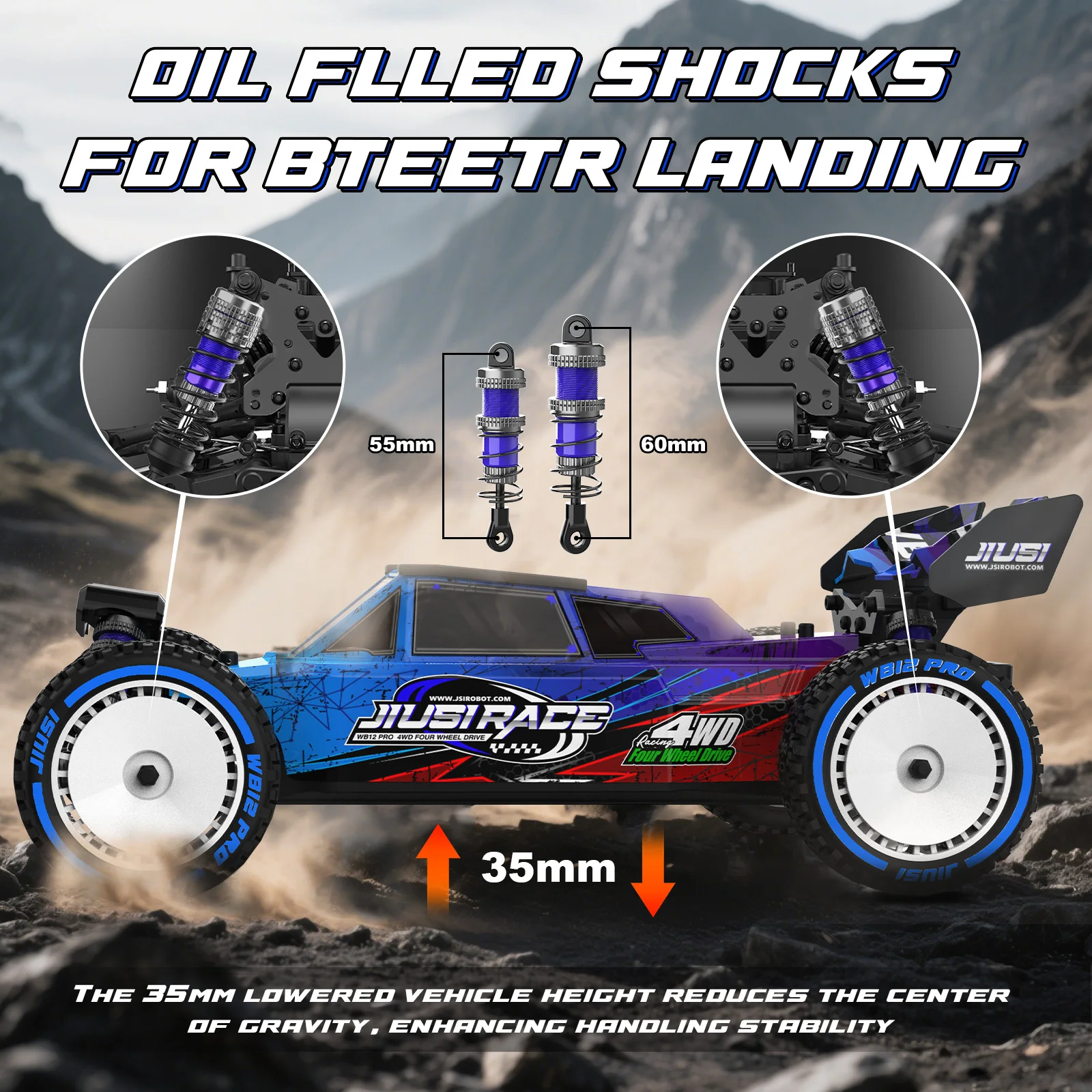 WB12 PRO 1/12 JIUSI レーシングカー 80KM/H ブラシレスリモコンカー 高速競技用オフロード4WD RCカー おもちゃ ギフト