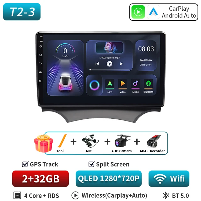 Android 16 Auto autoradio voor Ford Ka 2008 2009 2010 2011 2012 2013 2014 Carplay multimediaspeler stereo GPS head unit DSP BT