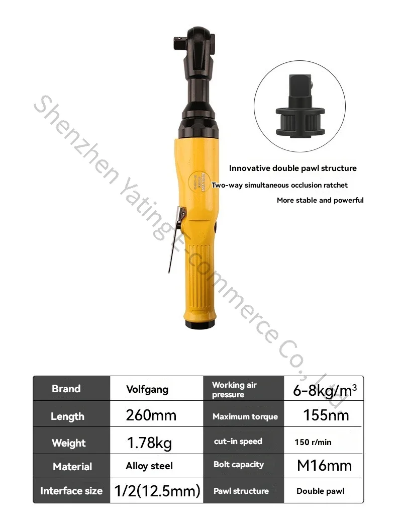3/8 Pneumatic Wrench Air Cannon Machine  Pneumatic Ratchet Wrench Set Wholesale Large Torque 90 Degree Right Angle
