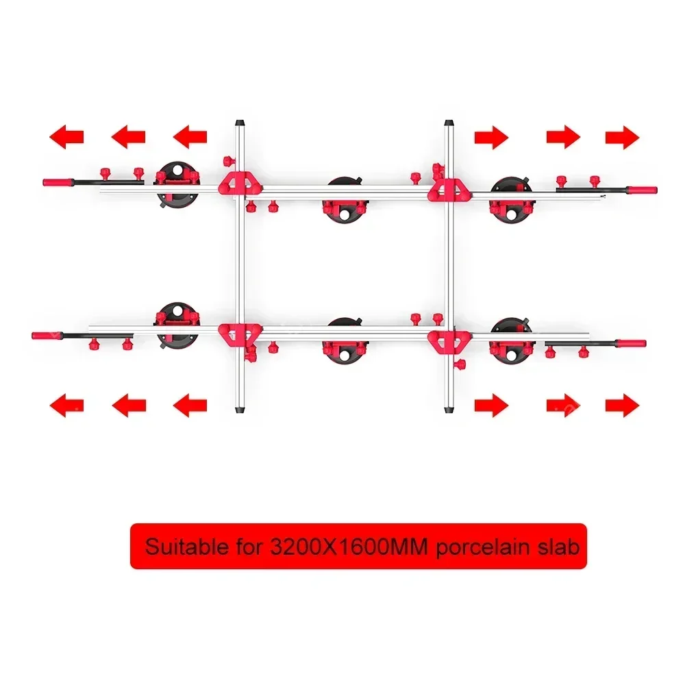 Large Format Tile Slab Carry System Porcelain Ceramic Handling Lifter Tool with Transport Cart