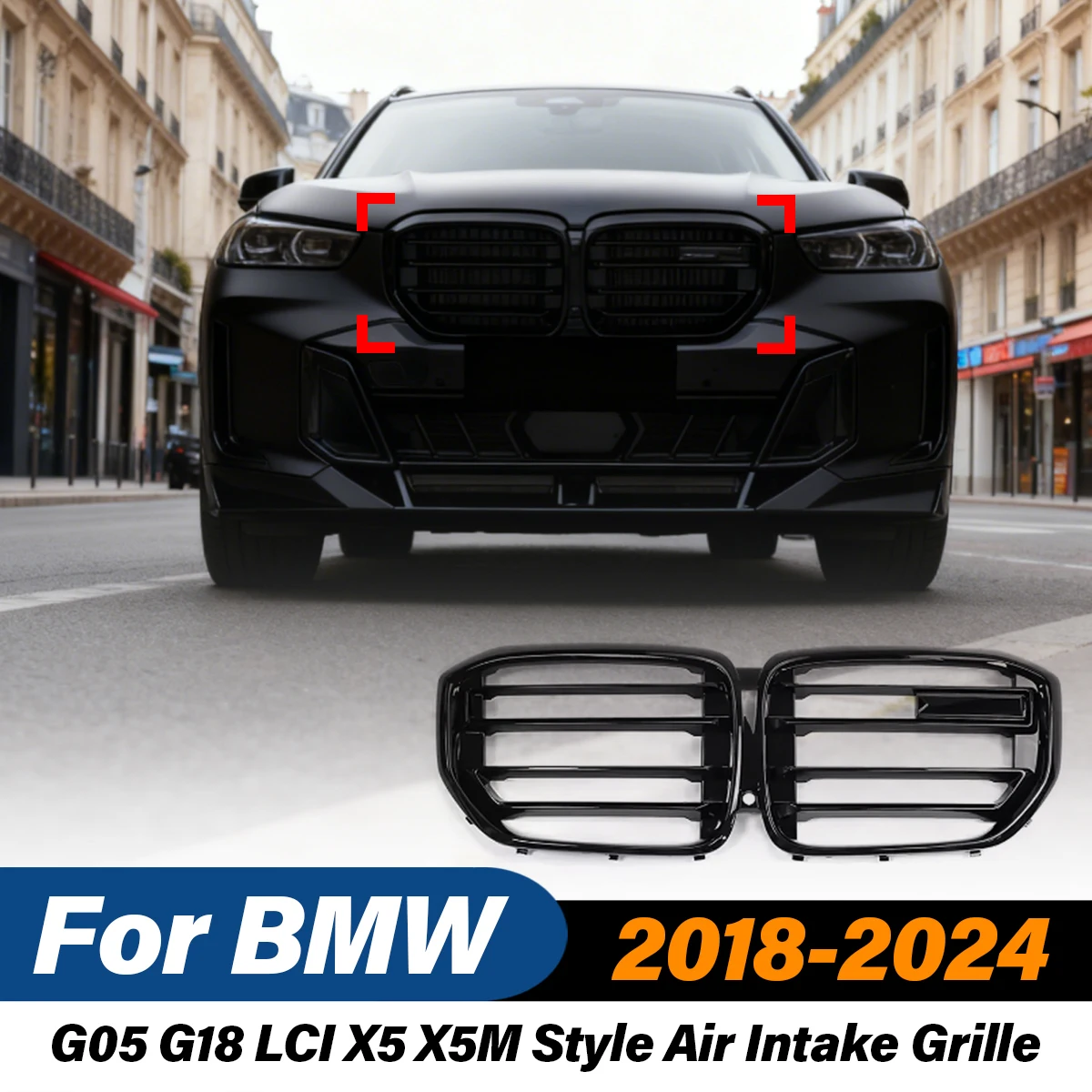 

For BMW G05 G18 LCI X5 X5M 2018 2019 2020 2021 2022 2023 2024 Car Style ABS Air Intake Ventilated Grille Body Modification Kit