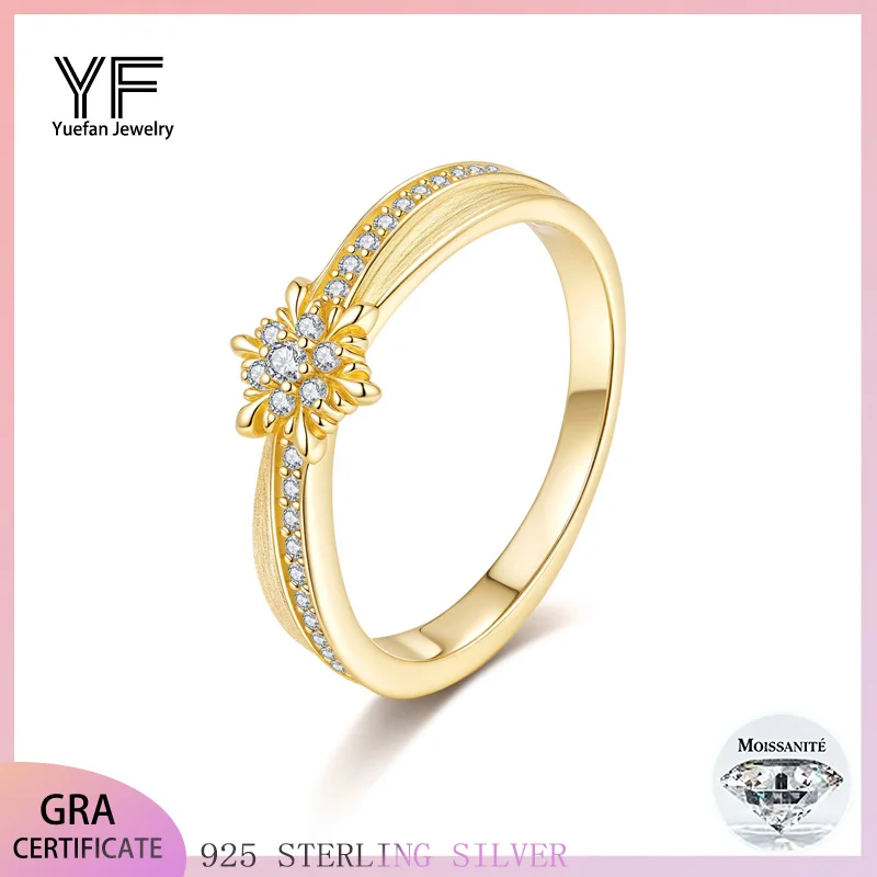 

S925 Silver Moissanite Floral Pattern Ring Elegant Women's Jewelry Fashionable Wedding Band Engagement Ring