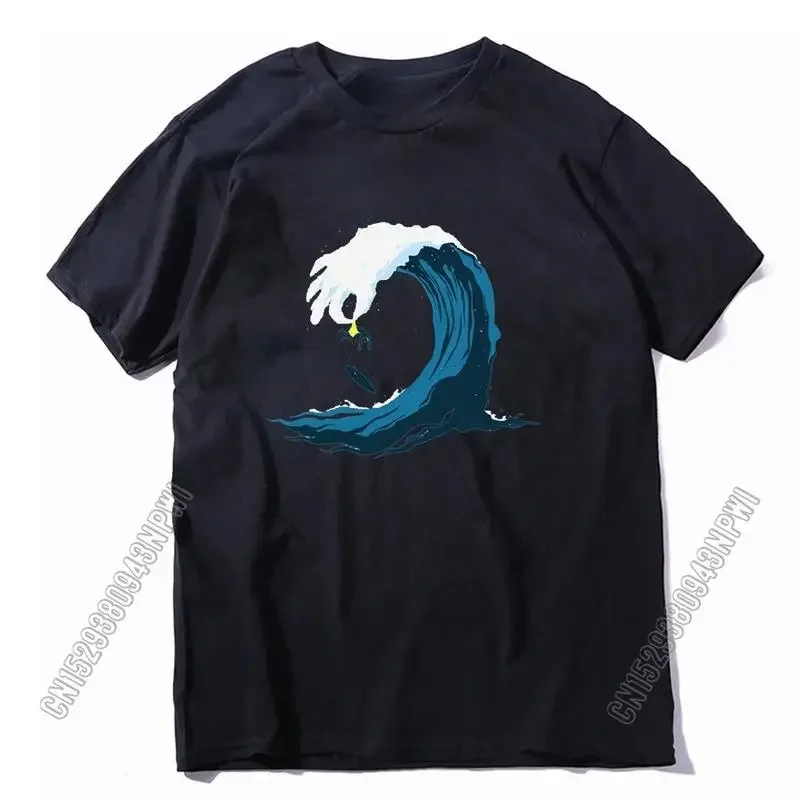 100% Cotton Surf Print Men T Shirt Casual Graphic Design Big Size Funny Surf Men Tshirt Cool Loog T-Shirt Men Tees Shirt