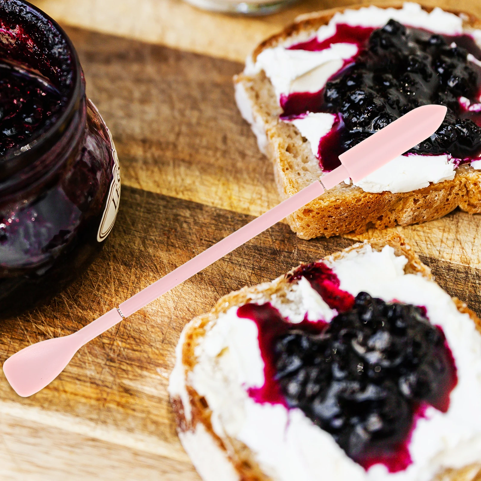 

4Pcs Dual Spatula Scoop Pink Black Silicone Makeup Tool for Cream Lotion Skincare Makeup Tools Easy Clean