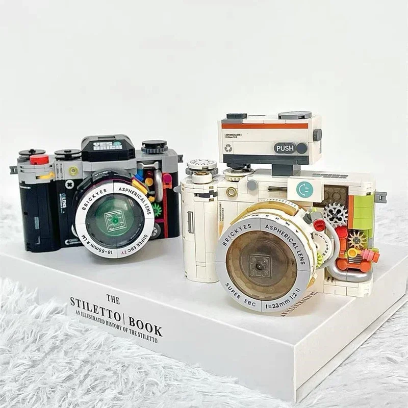 

Mechanical retro camera compatible with LEGO mini particle assembled building blocks, creative Christmas gift