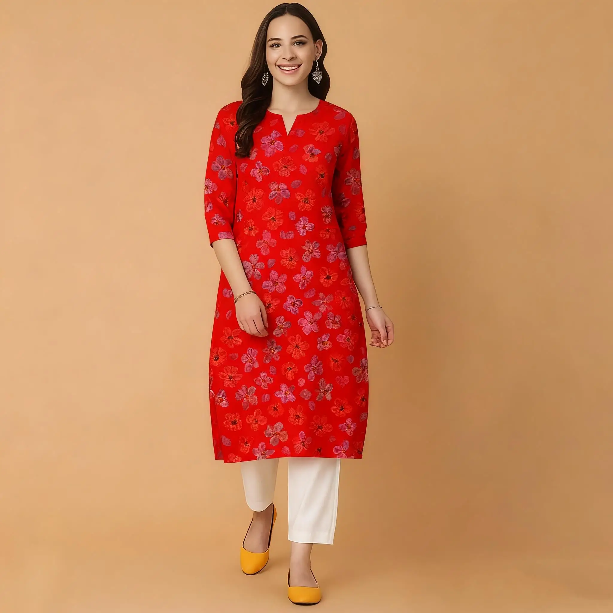 Moslim Pauw Kurtta Vrouwen Casual Mode Jurk Nationale stijl Rechte Buis Casual Etnische Bloem Abaya Musulmane Bescheiden Jurk