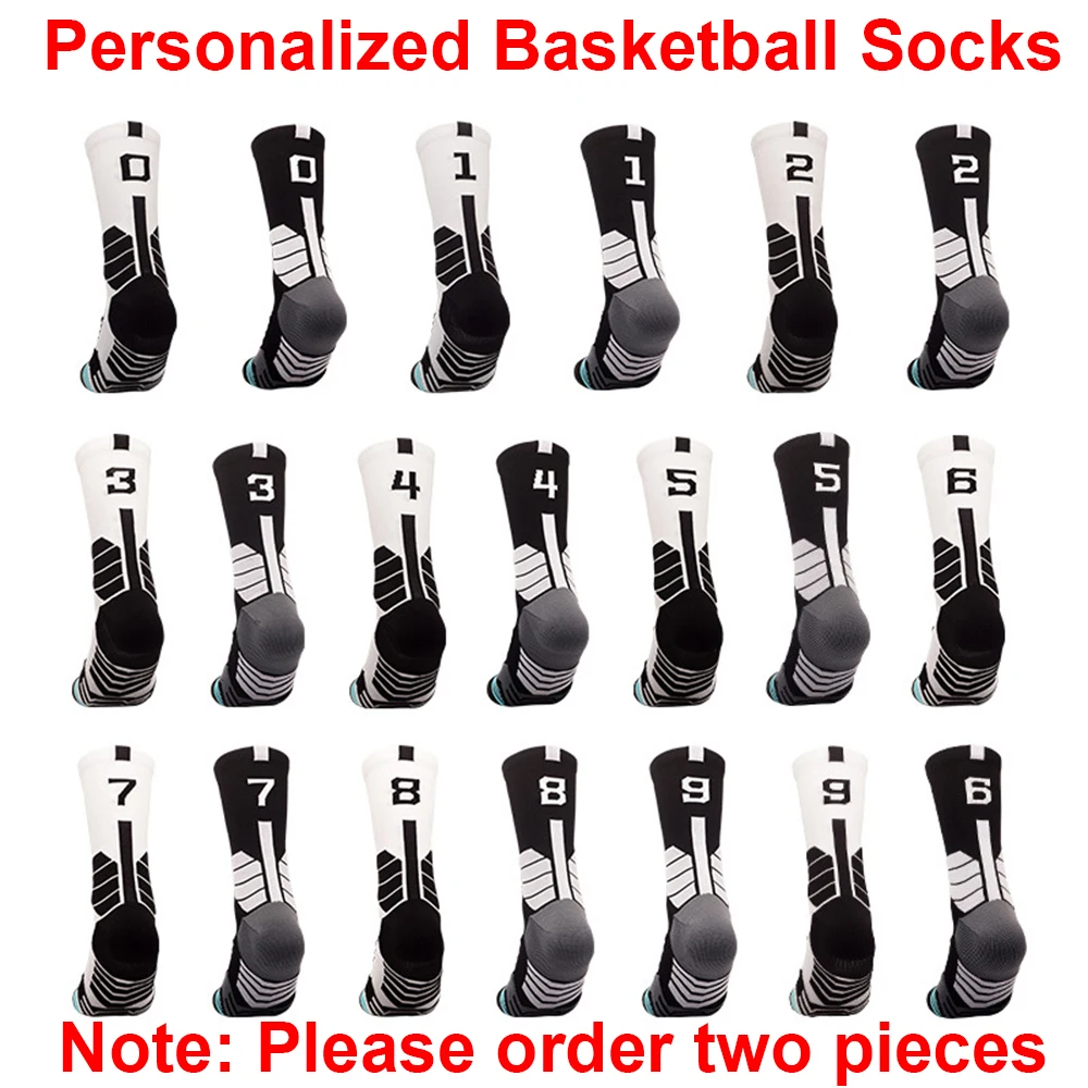 Personalized Sport Socks Professional Sock 1PC Basketball Fitness Running Sock Breathable Soccer Football Meias Men DIY Number