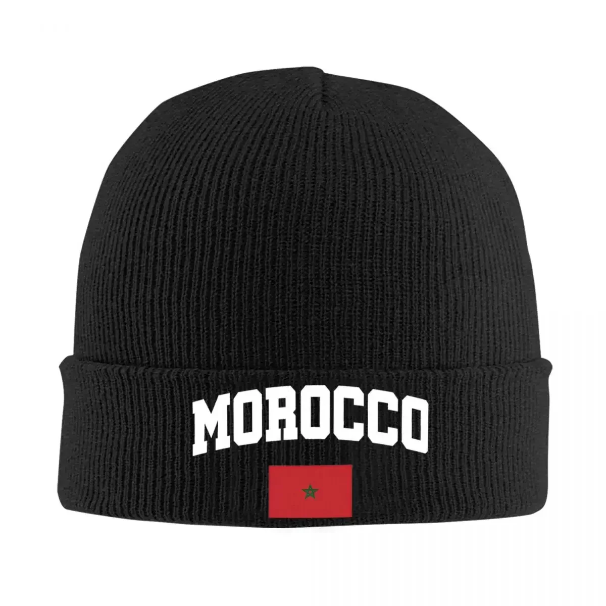 

Kingdom Of Morocco Flag Knit Hat Beanies Autumn Winter Hats Warm Acrylic Fashion Caps Men Women