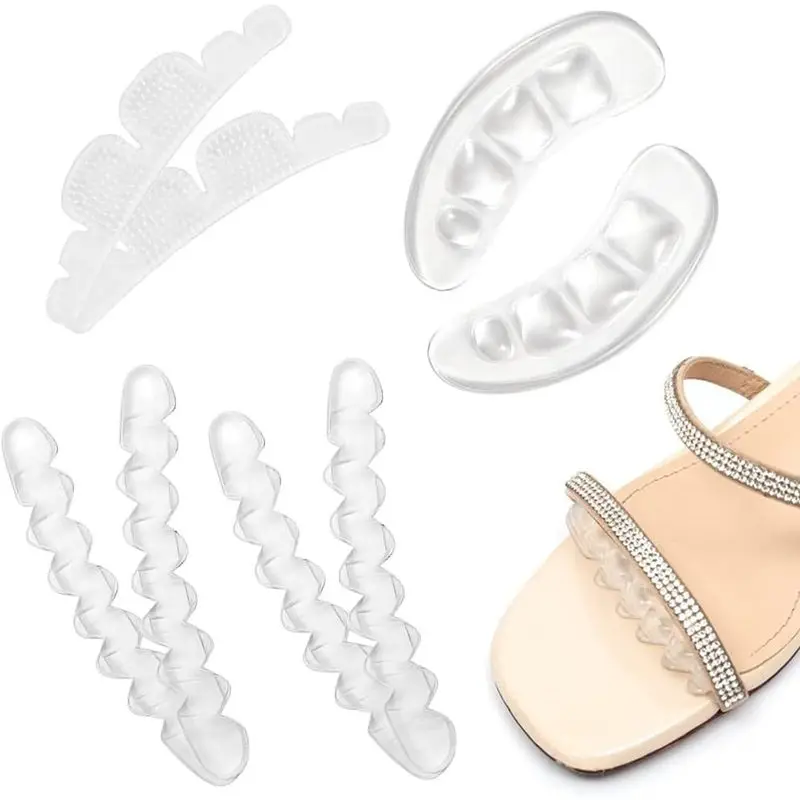 4 Pairs Forefoot Cushion Pads Stickers, Non-Slip Gel Self-Adhesive Heel Grips Liner Metatarsal Pads Ball of Foot ，hj