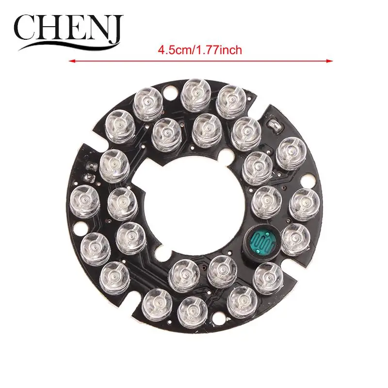 Infravermelho LED Light Board para Câmera de Vigilância, Câmera CCTV Acessórios, Visão Noturna, 24 Grãos, 90 Graus