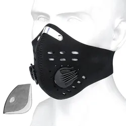 X-TIGER Cycling Face Mask Anti-Pollution Cycling Mask with Filters Activated Carbon Breathing Valve Bike Mouth Caps Mascarilla