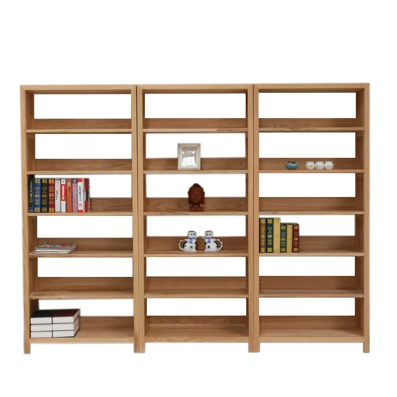 Floor-to-ceiling bookshelf shelf Old elm furniture Children's bookcase All solid wood custom storage rack