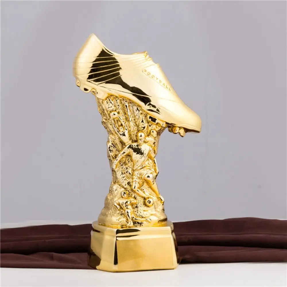 European Football Golden Sneakers Trophy Excellent Player Award Resin Crafts Football Shoe Award Home Decor