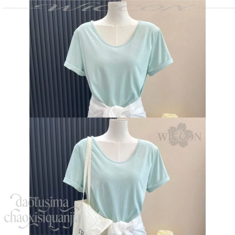 Anime Chainsmoker Cat Costume Yani Neko Yanineko Cosplay Mint Green Wig T-Shirt Furry Earwear Tail Pants Full Set Halloween view 2