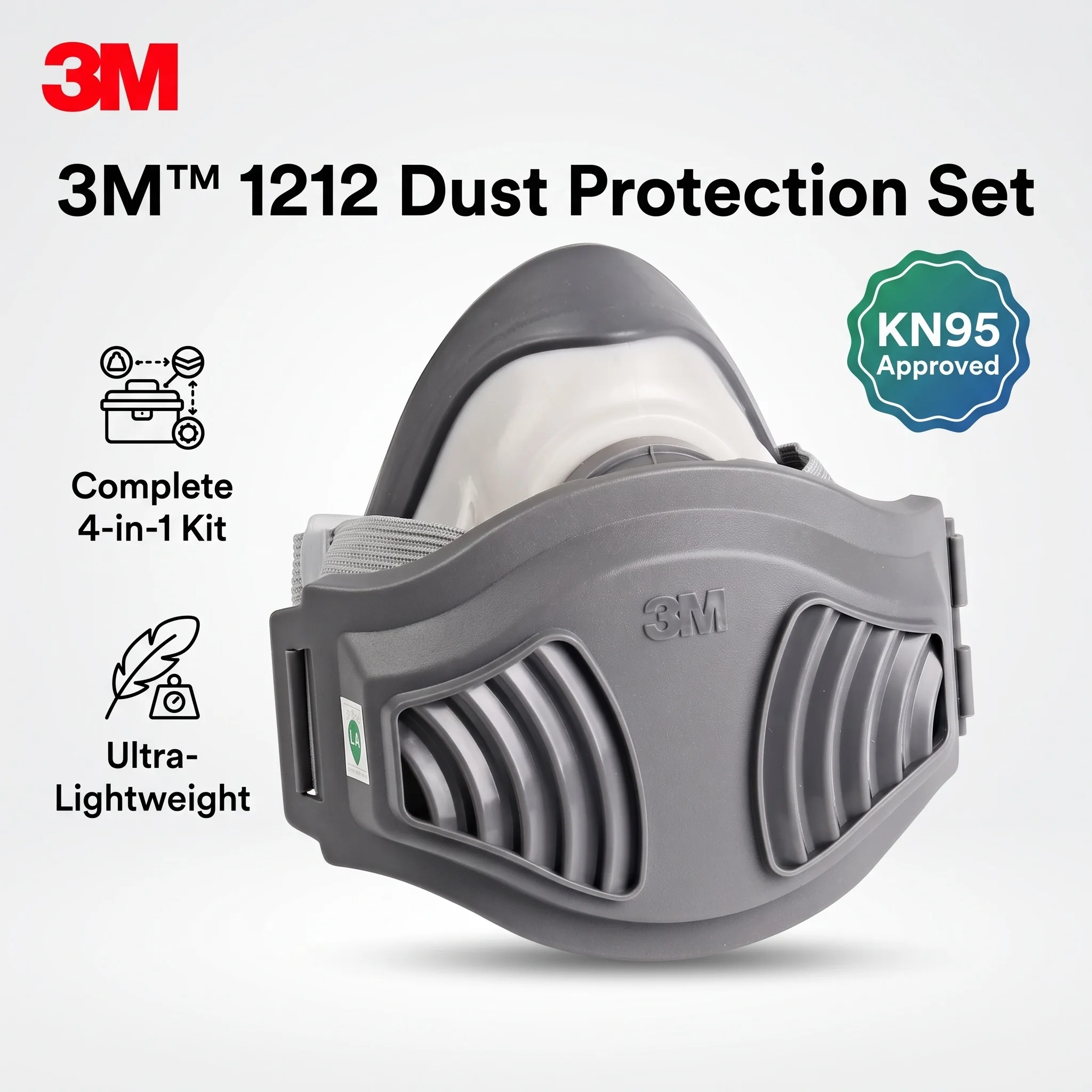 3M 1212 Half Mask Respirator Set KN95 Reusable Safety Mask with Filter TPE Lightweight High Efficiency Dust Mask Respirator