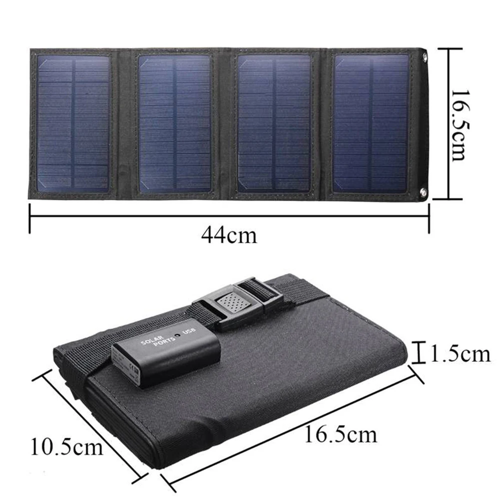 UISN Foldable Solar Panel Solar Cell With USB Output Solar Charger For Camping Cell Phone Tablet Devices Power Bank