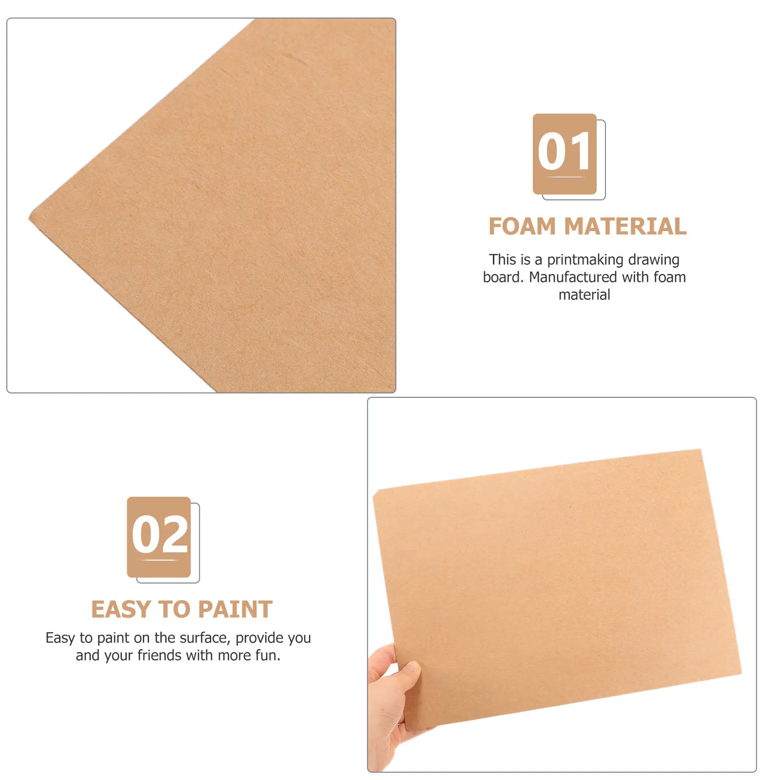 

5 Sheets Thick Kraft Paper Painting Papers For Drawing Oil Pastel Marker Art Sketch Sheets Students Artists Blank
