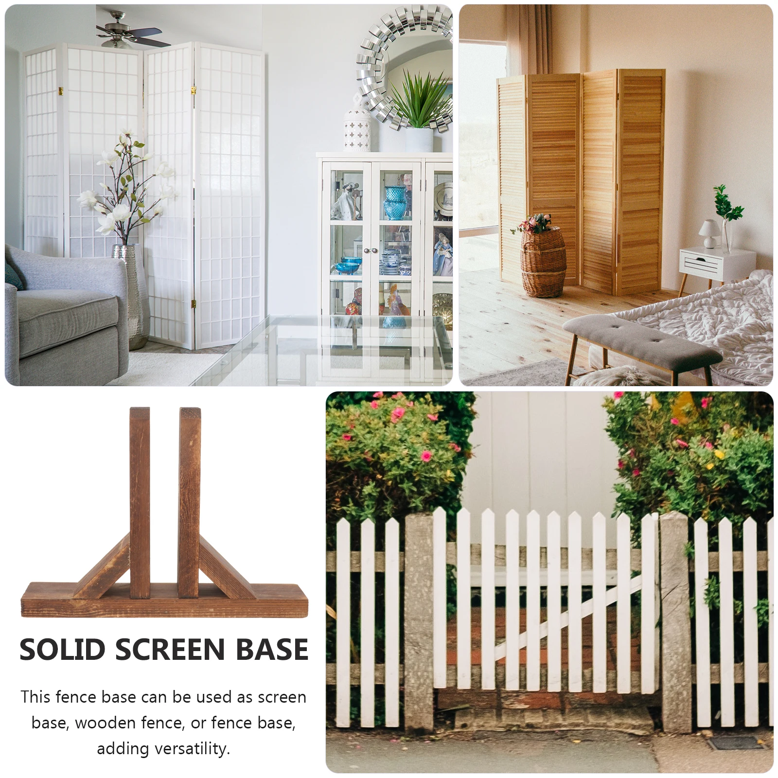 

Solid Wood Room Divider Stand Screen Fence Base Thickened Detachable Household Partition Bracket Garden Border Edging Foldable