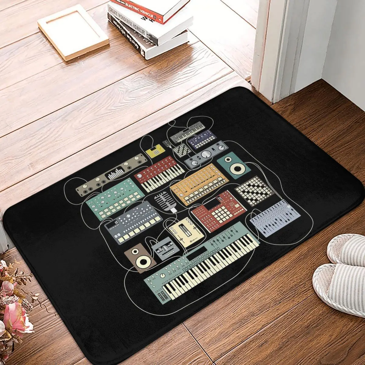 Electronic Musician Synthesizer And Drum Machine Dj Anti-slip Doormat Floor Mat Carpet Rug for Kitchen Entrance Home Footpad Mat