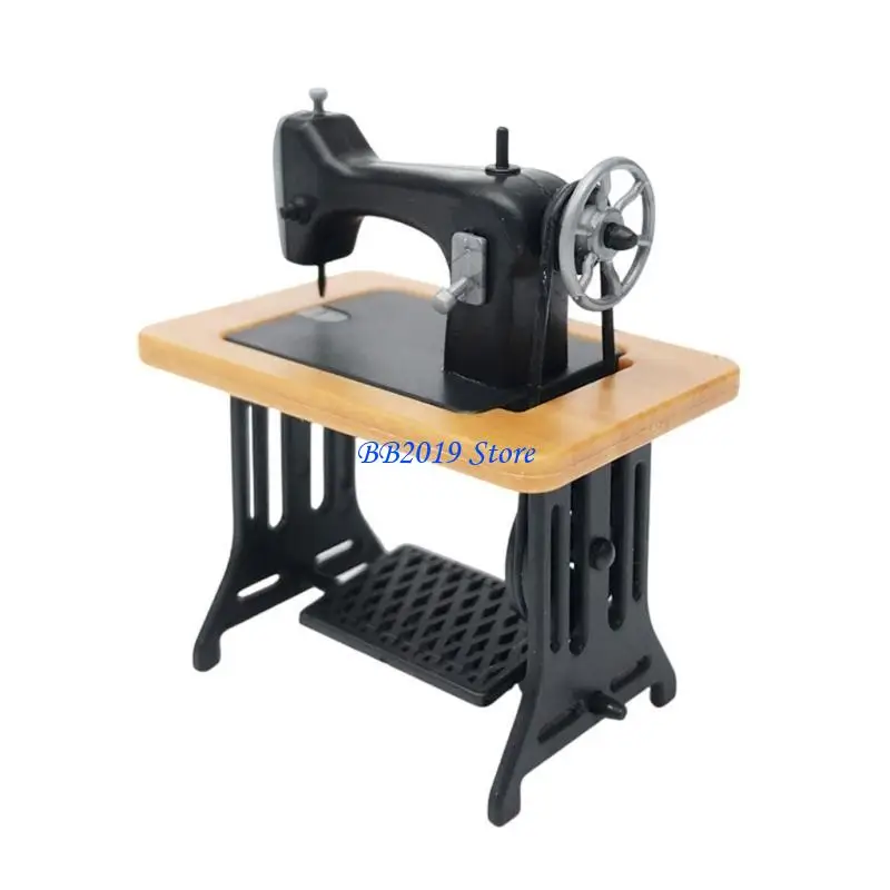 

Q0KB Detailed Sewing Machine Model Miniature Furniture For Dollhouses Scene Display