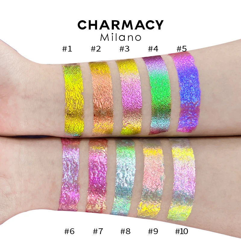 CHARMACY Glitter Chameleon Eyeshaodw Duochrome Shining Metallic Eyeshadow High Multichorme Pigmented Eyes Makeup For Women