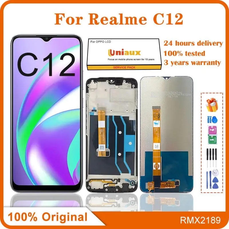 

6.5" Original For OPPO Realme C12 RMX2189 LCD Display Touch Screen Digitizer Assembly Replacement For Realme C12 LCD Screen