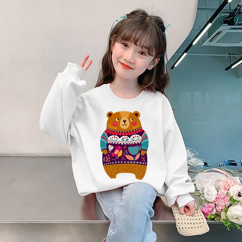 

Baby Boys Grils Clothes Autumn Winter Cute Cartoon Bear Pattern Sweatshirt New Fashion Comfort Sportwear for Kids 3 to 13 years