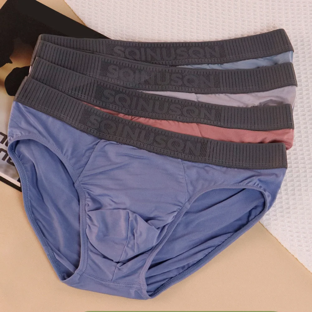 Casual Basic Panties Bulge Pouch Breathable Elastic Men Lingerie Underwear Comfortable 93% Modal Sexy Briefs Male