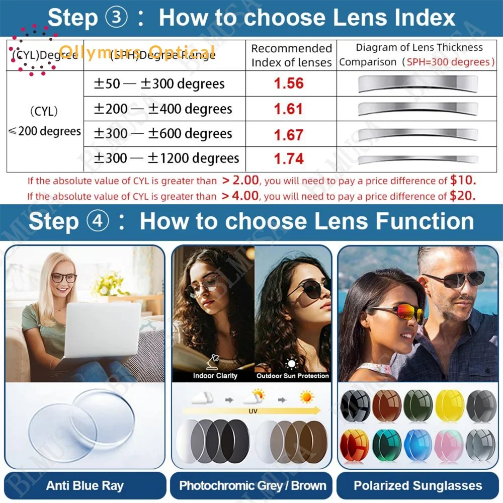 KIZN خمر خفيفة الضوء الأزرق تصفية النظارات الطبية التقدمية الرجال مربع التيتانيوم قصر النظر البصرية النظارات