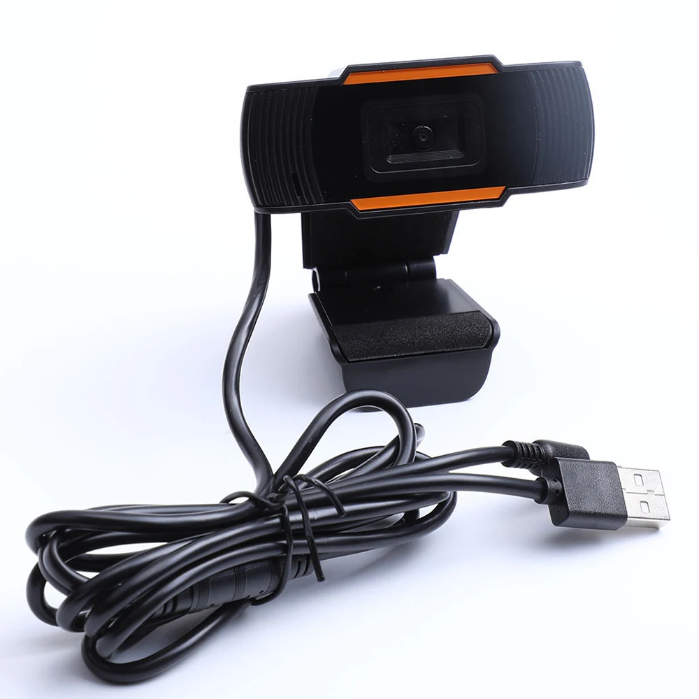 Webcam HD com Mic, Rotativo, Áudio Bidirecional, Talk para PC, Computador, Desktop, Mini USB 2.0, Gravação de Vídeo, 720P