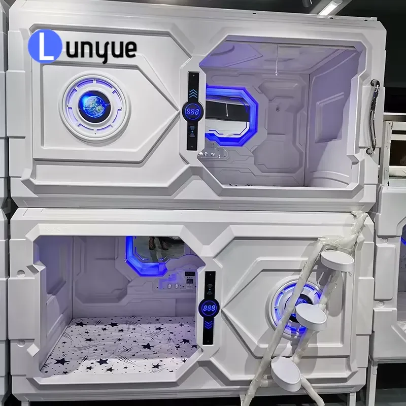 Custom Double Space Capsule Hotel Bed Bunk Pod Furniture for Compact Living Modern Design Durable Structure Sleep Solution