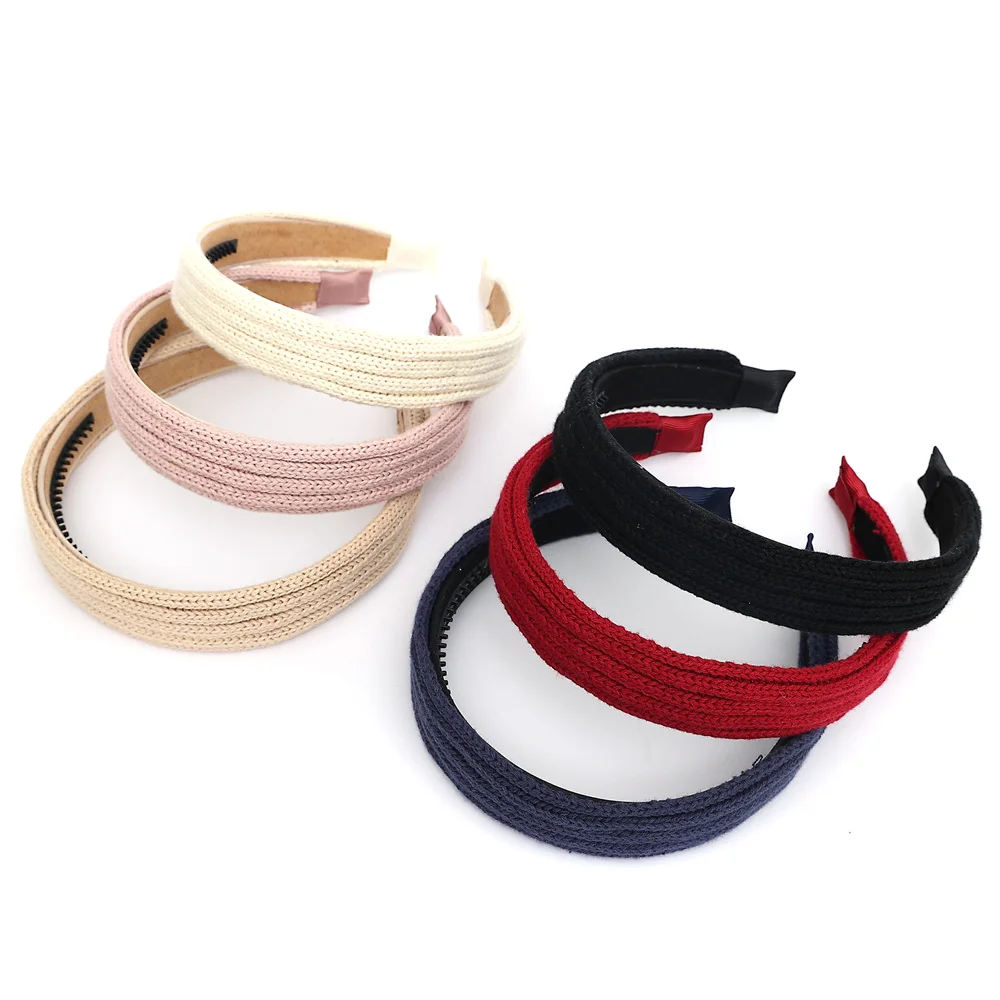 A12 NEW fashion fingering yarn Hairband Cute Hairpins Girls H  headband Barrettes Solid hand Kids Headwear Fashion Hair