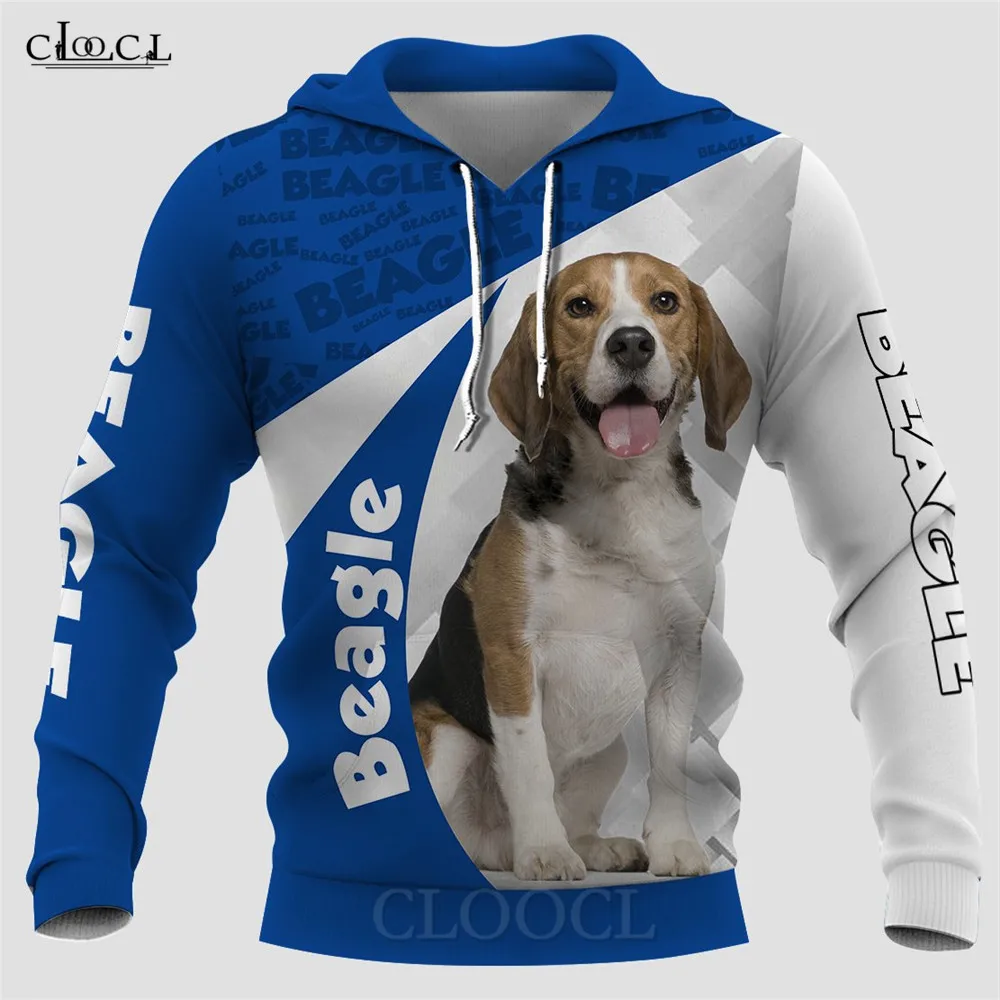 HX Animals Hoodies 3D Graphic Border Collie Blue and White Splicing Sweatshirts Pullovers Harajuku Streetwear