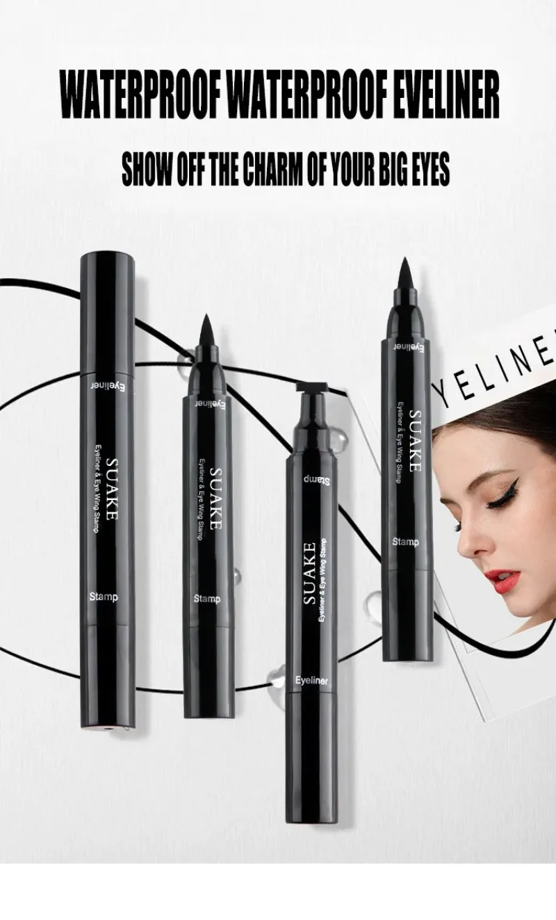 2er-Set Gel-Eyeliner Mit Faltbarem Stempel – Für Perfekte Cat-Eyes, Wasserfest & Wischfest, Ideal Für Anfänger (schwarz + Braun)