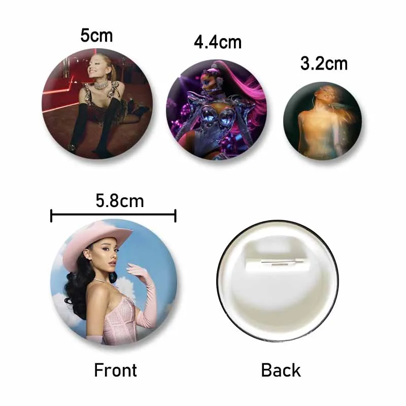 Music Album Cover Button Brooches Singer A-Ariana Grande Lapel Pins DIY Bag Shoes Jewelry Badges Accessories Collectible Gifts