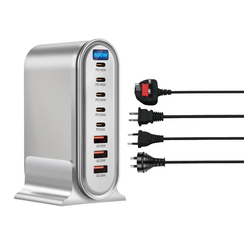 

New 600W Gallium Nitride Desktop Charger 500W Display PD Charger 440W Multifunctional Desktop 320W Adapter