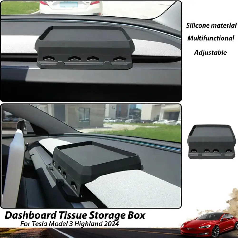 

for Tesla Highland 2024 Dashboard Storage Tray Instrument Panel Tissue Phone Key Glass Storage Car Interior Accessories W6I5