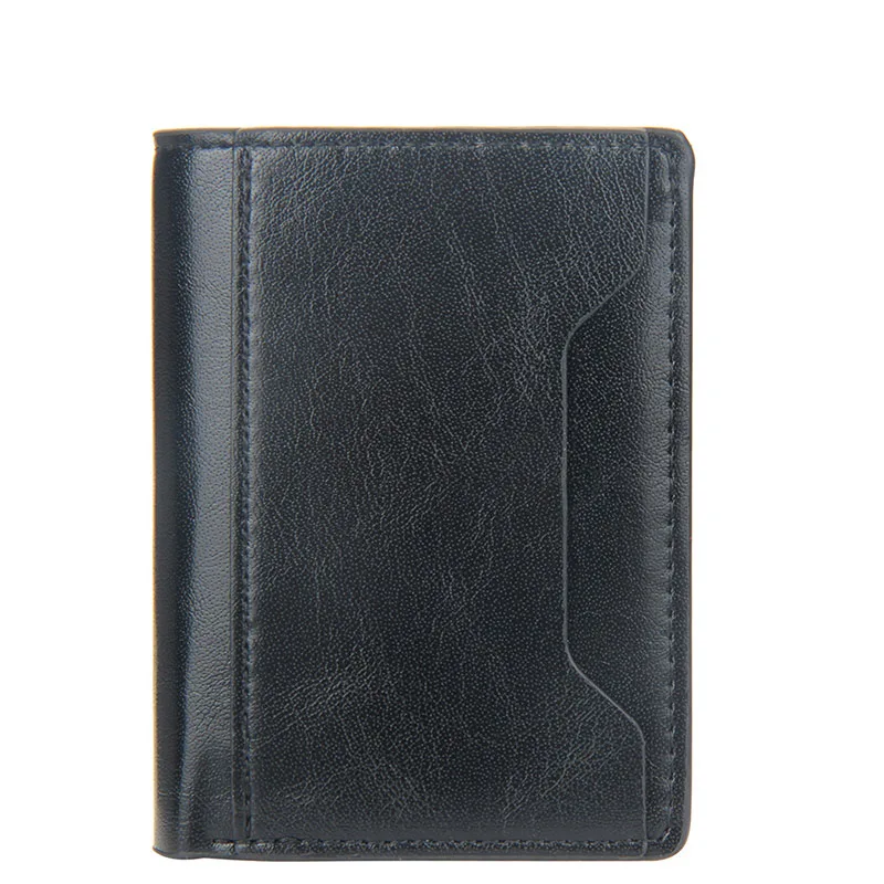 New High Quality Wallet Aluminum Box Antimagnetic Anti-theft Automatic Cartridge Type PU Leather Passport Holder Card ID Holders