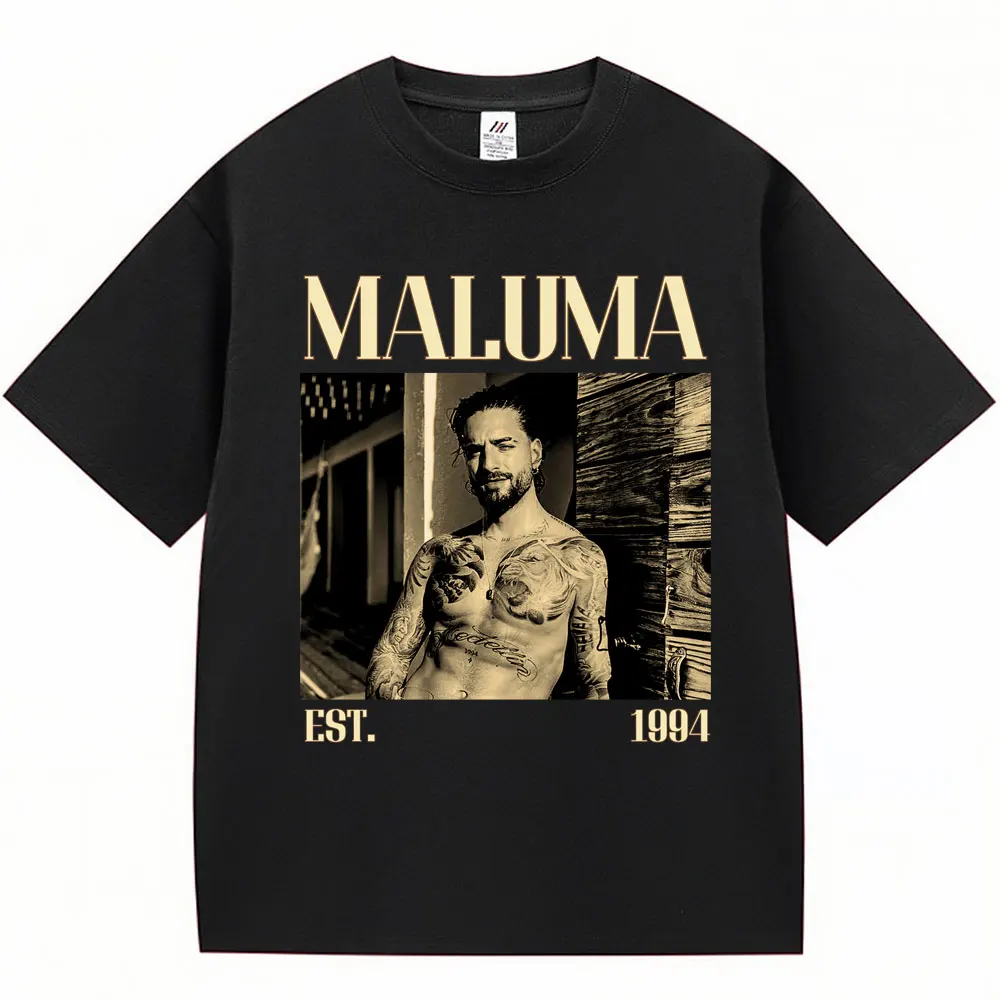Rapper MALUMA Graphic T Shirts Men\'s Hip Hop Vintage Style Short Sleeve Fashion Gothic Oversized Cotton T-shirt Streetwear Male