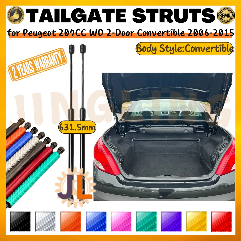 

Qty(2) Trunk Struts for Peugeot 207CC WD 2-Door Convertible 2006-2015 Rear Tailgate Boot Lift Supports Gas Spring Shock Absorber