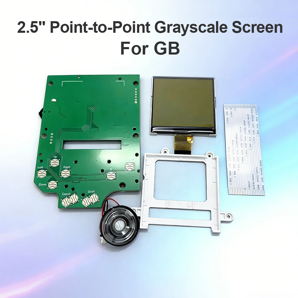 

2.5-Inch Grayscale Screen Suitable For Gameboy GB DMG LCD Easy To Install. No Need To Cut Open The Shell