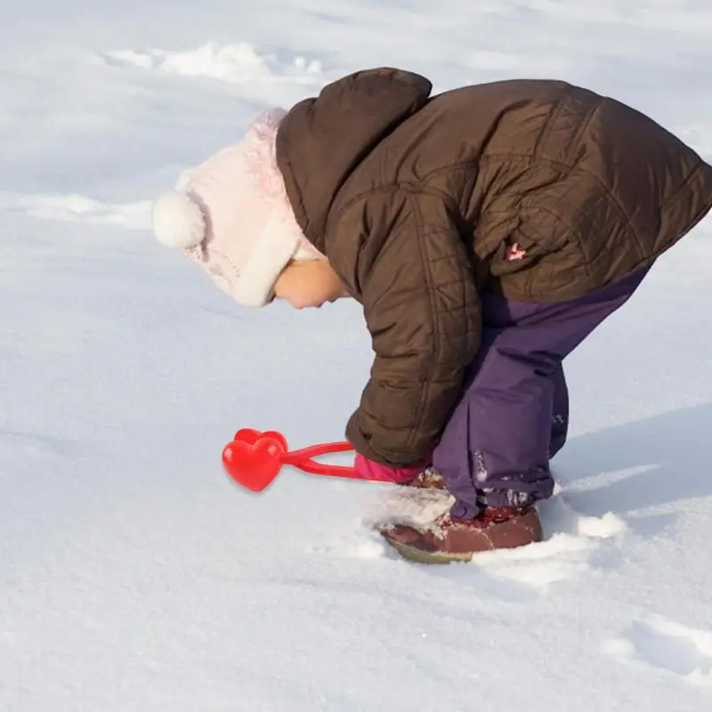 Creativo Gioco all'aperto Ora Pupazzo di neve Plastica Inverno Palla da neve Creatore Clip Stampo Cartone animato Palla da neve portatile per bambini Cuore adulto