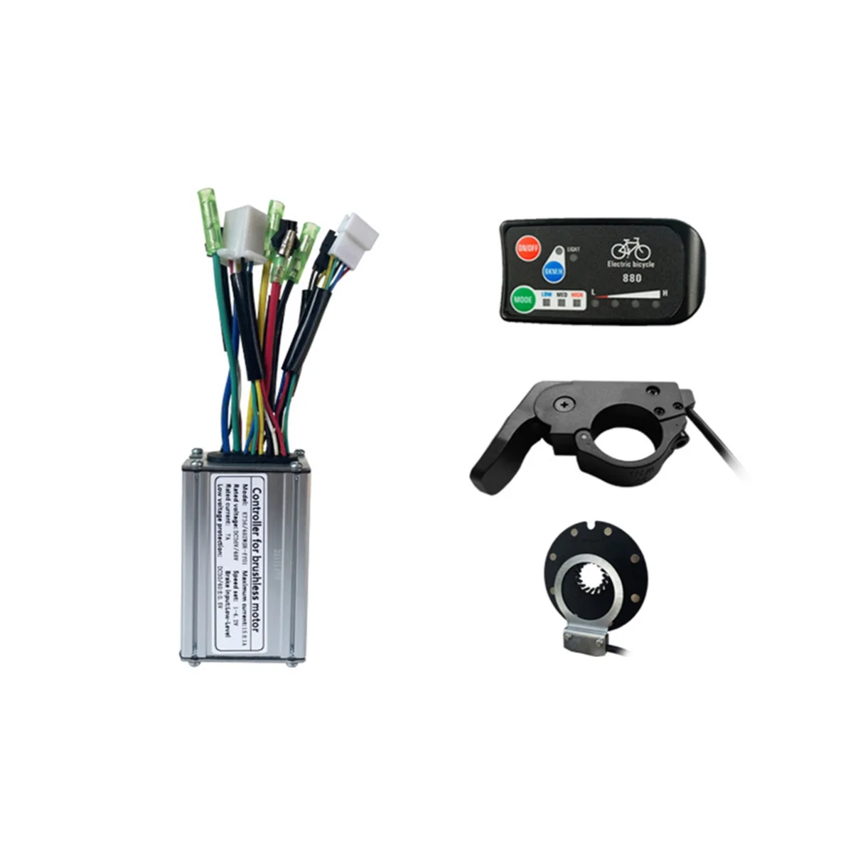 KT-15A Ebike Controller Kit 36V 48V 250W for Electric Bicycle Motor Conversion Kit with LED880 Display Thumb Throttle