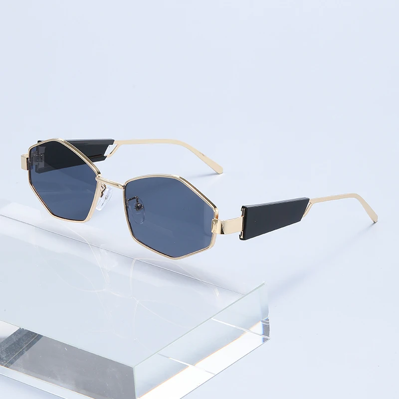 Y2k Hot Girl Style Polygon Sunglasses With Metal Frames - Fashionable For Driving Car Sunglasses2421