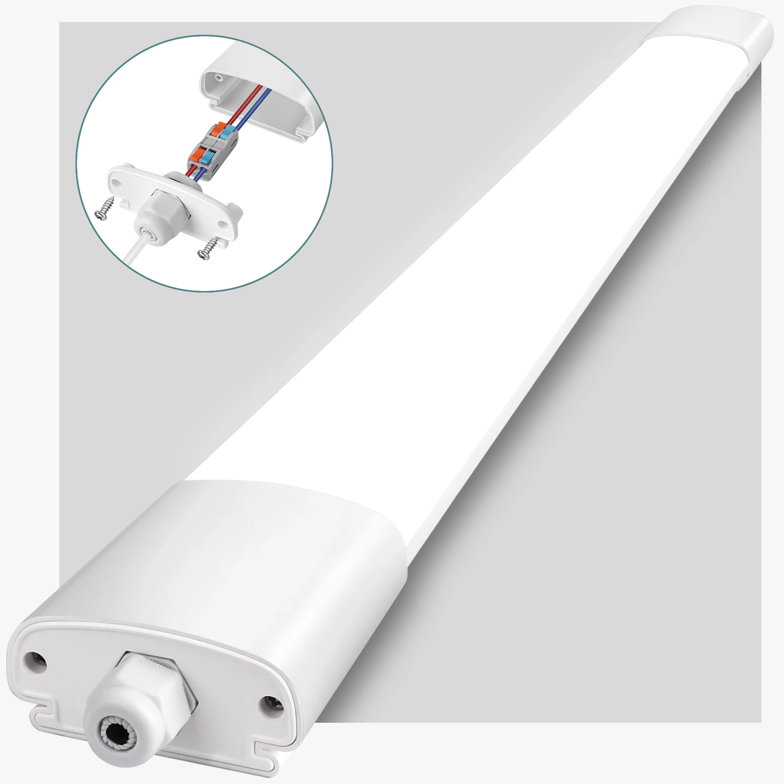 150cm LED-Röhrenleuchte 45W 4950LM IP66 Wasserdichte Deckenlampe, 4000K Neutralweiß, Verkettbar für Garage, Werkstatt & Keller