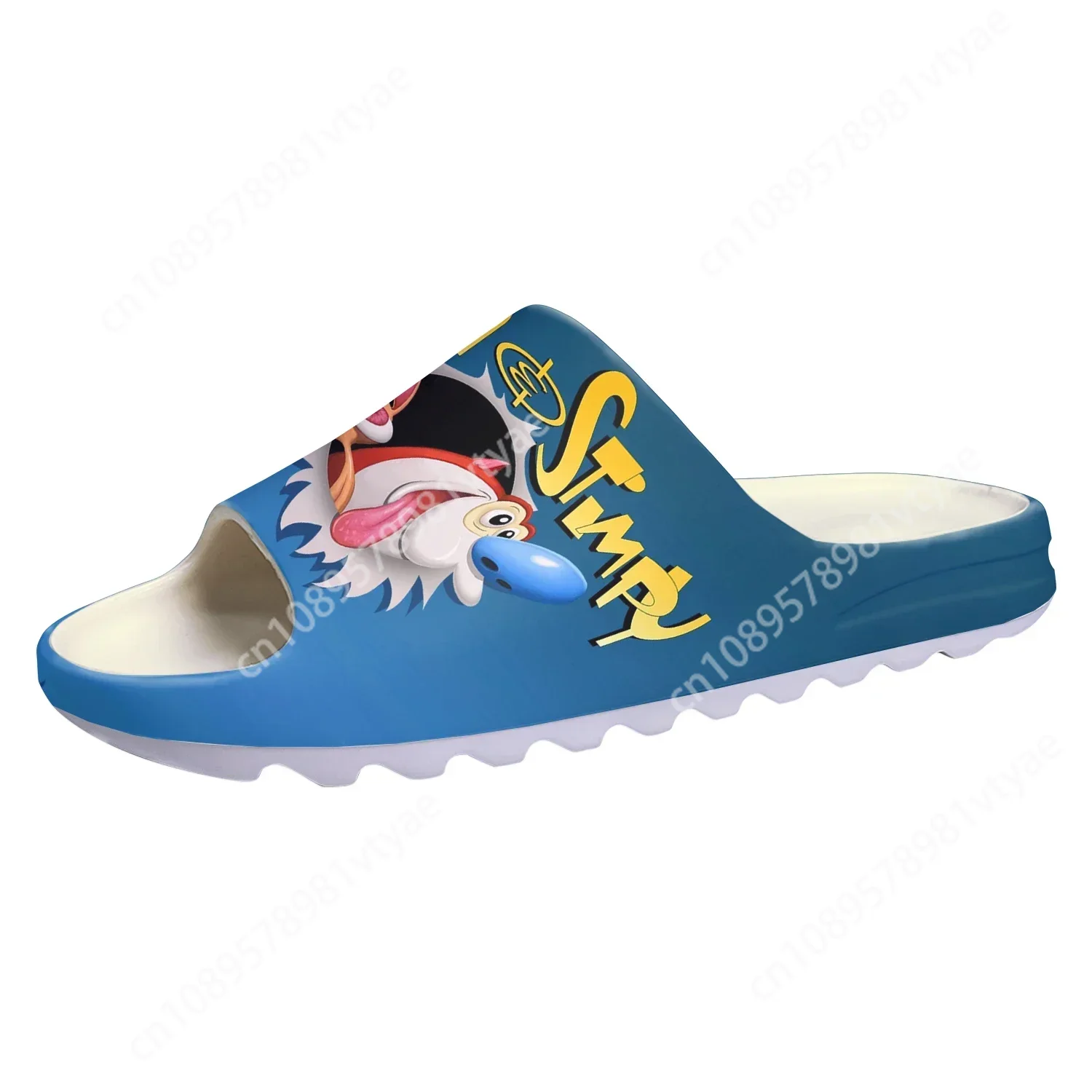 Anime Cartoon Stimpy Manga Comic Ren Soft Sole Sllipers adult Teenager  Home Clogs Step In Water Shoes On Shit Customize Sandals